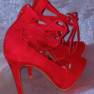 Charlotte Russe Red Laced Shoes
